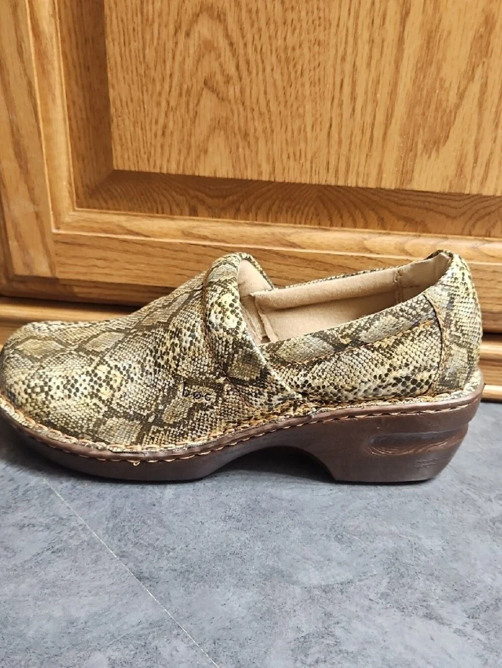 boc Men's Snakeskin-Print Slip-On Loafers in Brown and Black